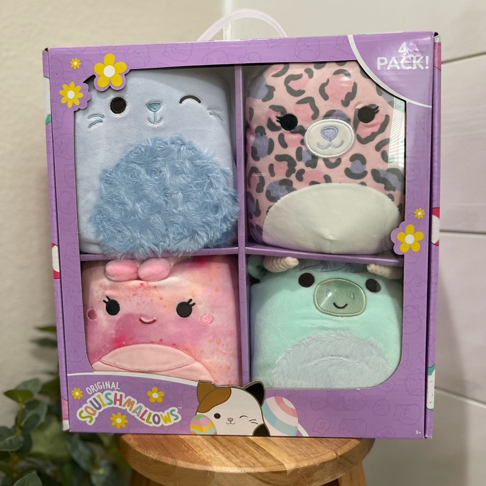 NWT Squishmallows Easter 7” 4 pack with: Iver, Dallas, Bastian and Eileen